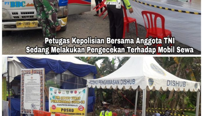 Antisipasi Penyebaran Virus Corona Anggota Danramil 04/Mandau Cek Mobil Penumpang Yang Melintasi Posko