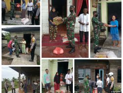 Dikawal Polisi dan Tentara, Pemdes Banglas Salurkan Bantuan Bahan Pangan