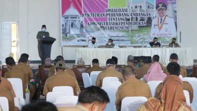 Bupati Siak Buka Sosialisasi Peraturan Perundang-Undangan Administrasi Kependudukan Tahun 2020,Di Tengah Pandemi Covid-19