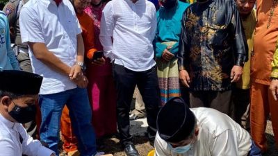 Bupati Siak Alfedri.Msi Peletakan Batu Pertama Pembangunan Masjid Nurul Yakin Kampung Sengkemang